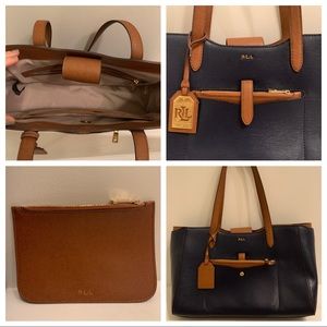 Ralph Lauren navy blue tote bag
